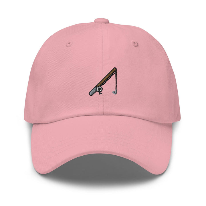 a pink hat with a golf club on it