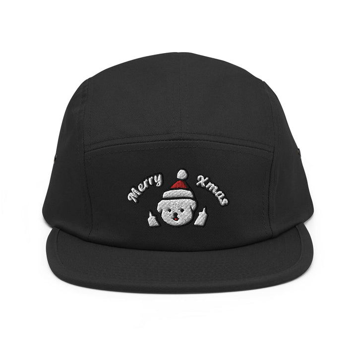 Merry Xmas Rude Dog Leo 5 Panel Camper Cap