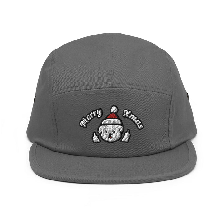Merry Xmas Rude Dog Leo 5 Panel Camper Cap