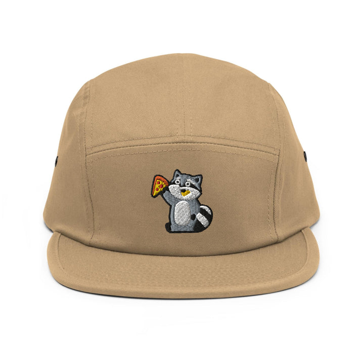 Pizza Raccoon 5 Panel Camper Cap