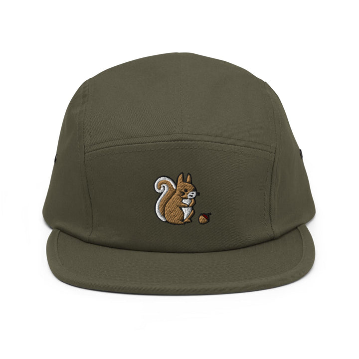 Squirrel with Precious Acorn 5 Panel Camper Cap