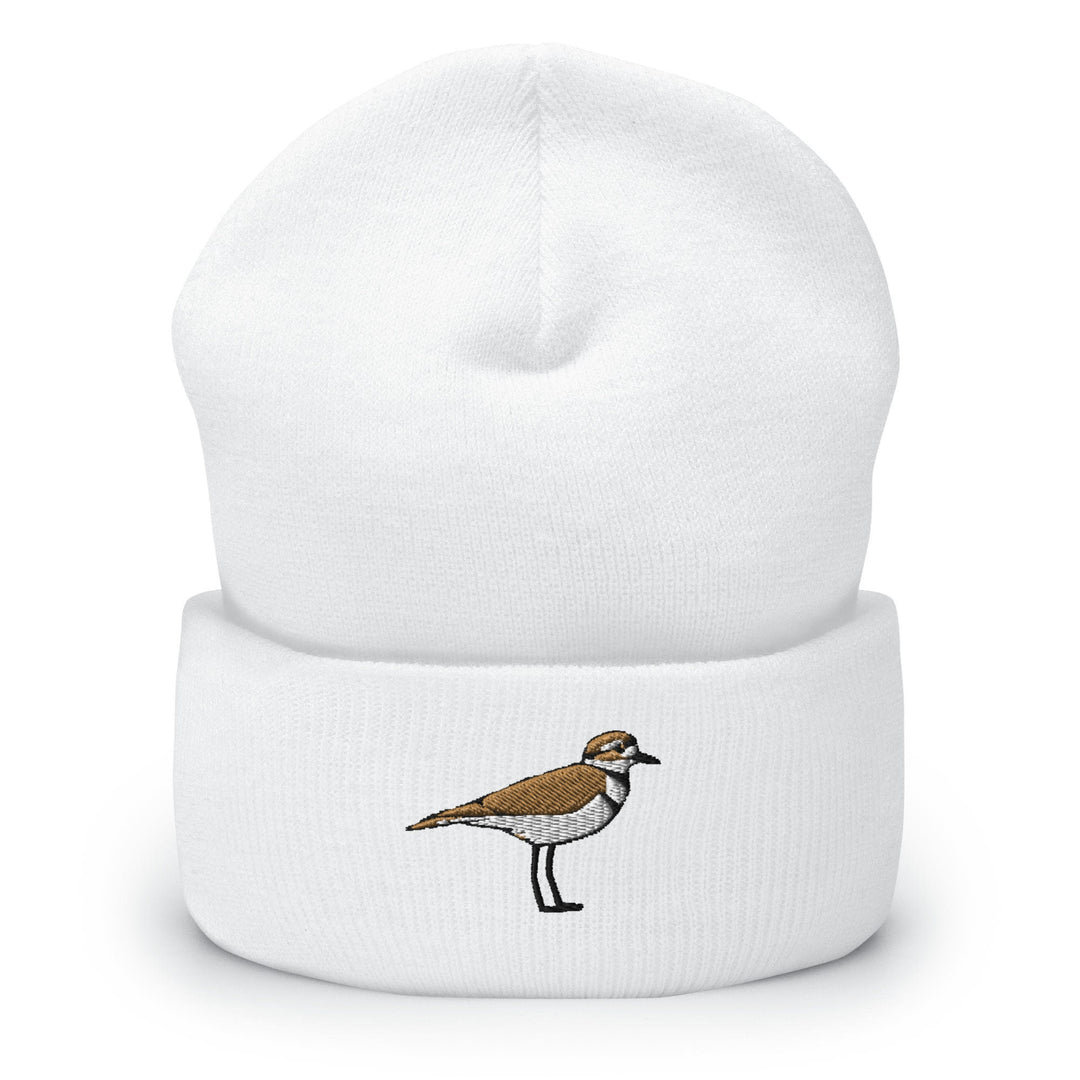 a white hat with a brown and white bird on it