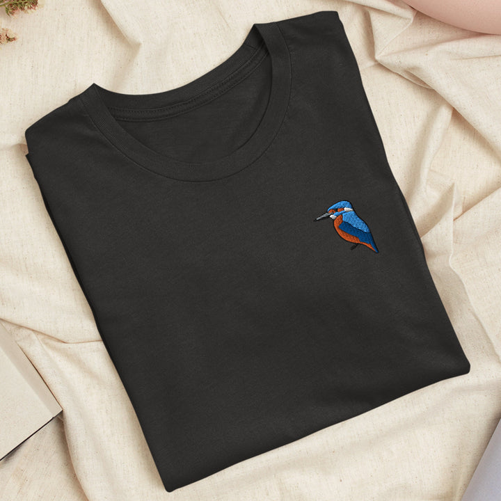 Kingfisher Bird Embroidered T-shirt