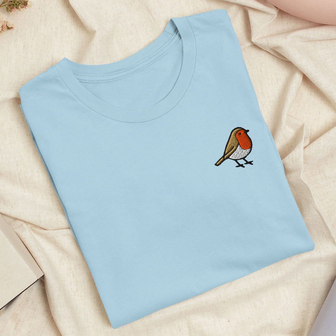 European Robin Embroidered T-shirt