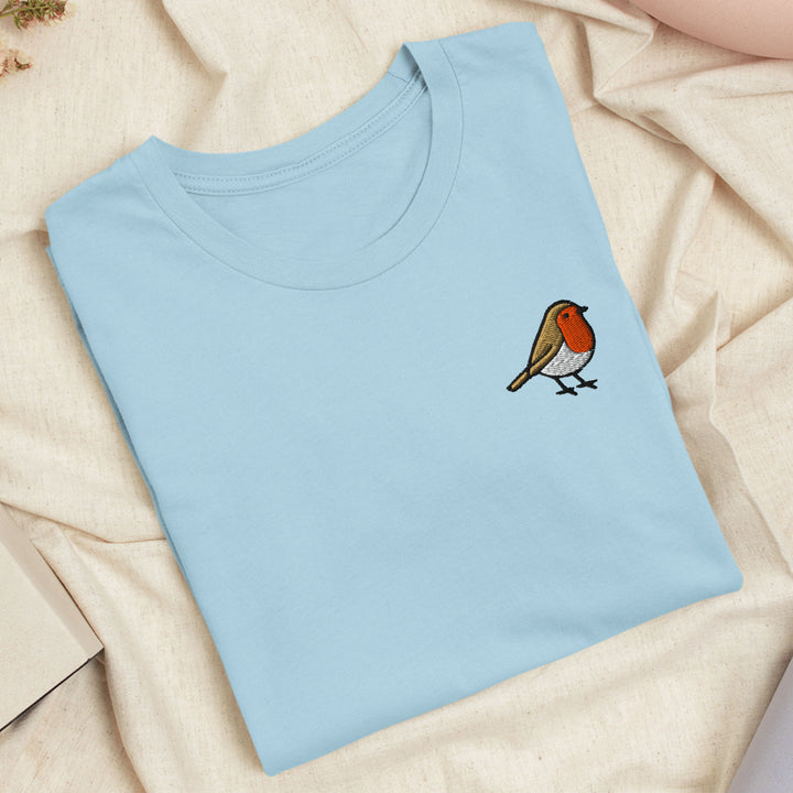 European Robin Embroidered T-shirt