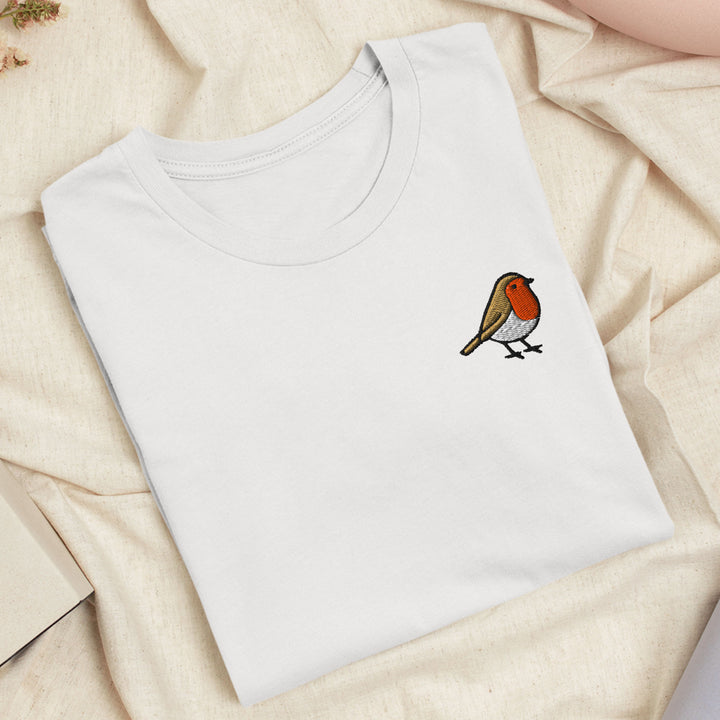 European Robin Embroidered T-shirt