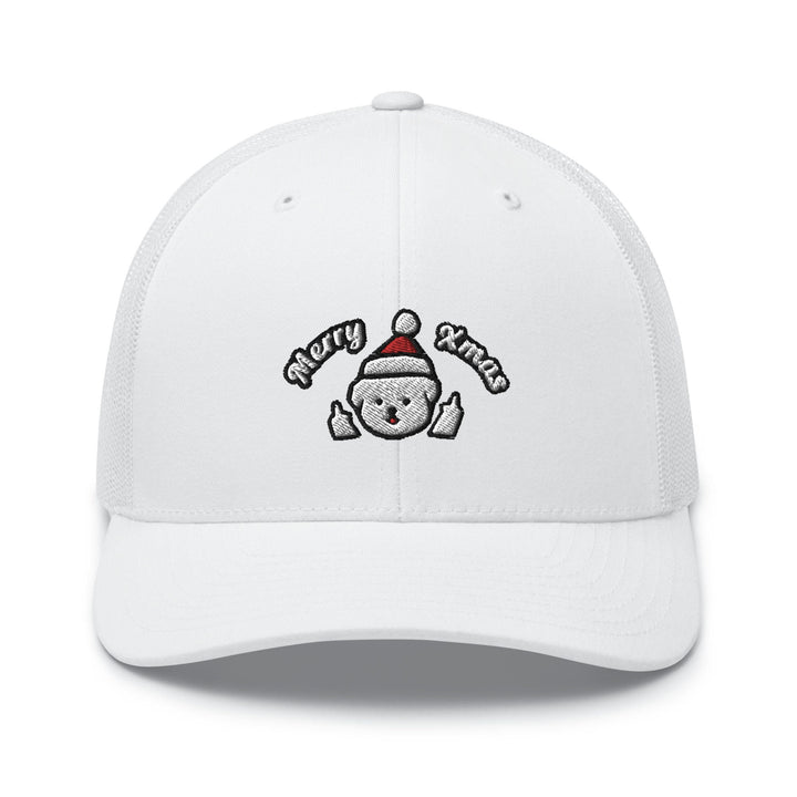 Merry Xmas Rude Dog Leo Trucker Cap