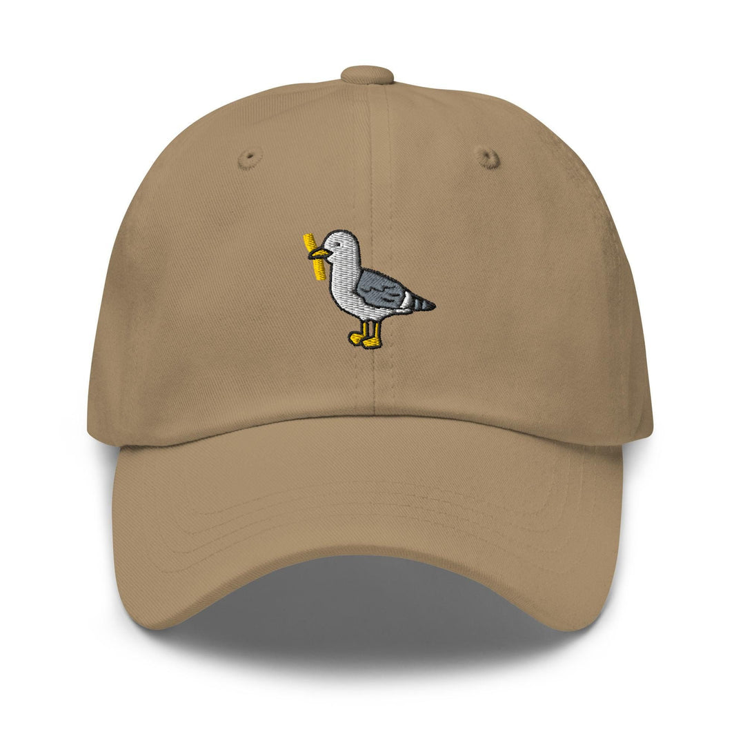 a hat with a bird embroidered on it