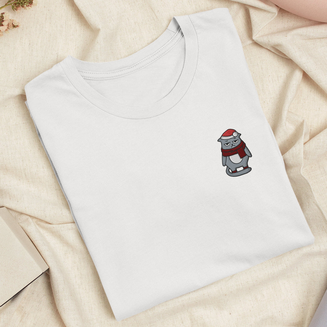Grumpy Cat Christmas Time Embroidered T-shirt