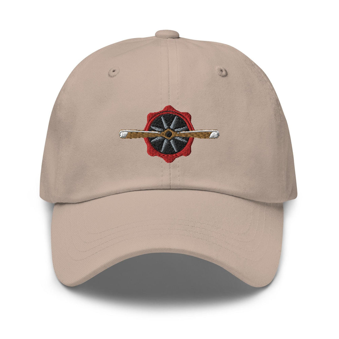 a baseball cap with a dart and roses embroidered on it