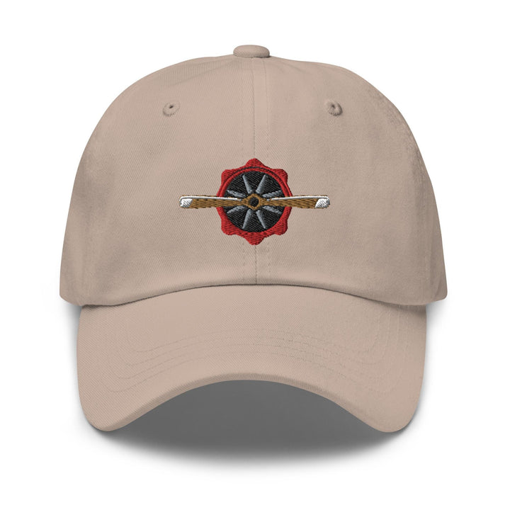 a baseball cap with a dart and roses embroidered on it