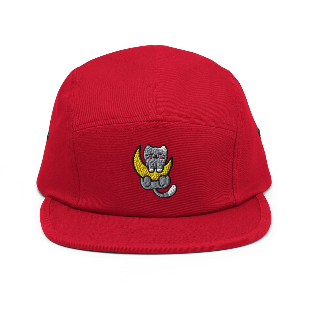 a red hat with a picture of a cat on it