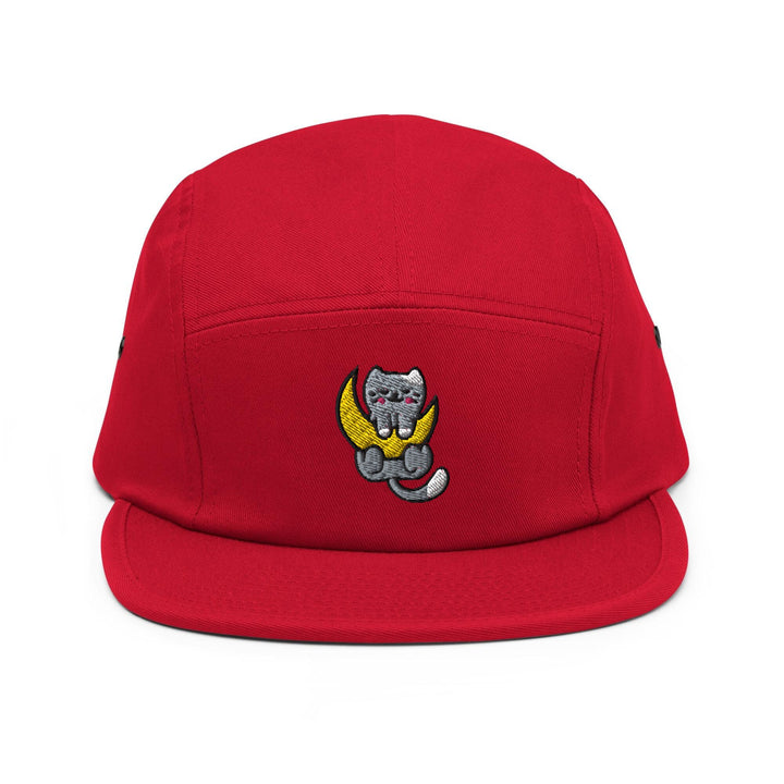 a red hat with a picture of a cat on it