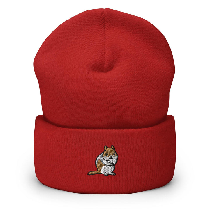 a red hat with a cartoon cat on it