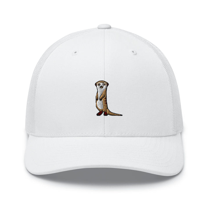 a white hat with a picture of a otter on it