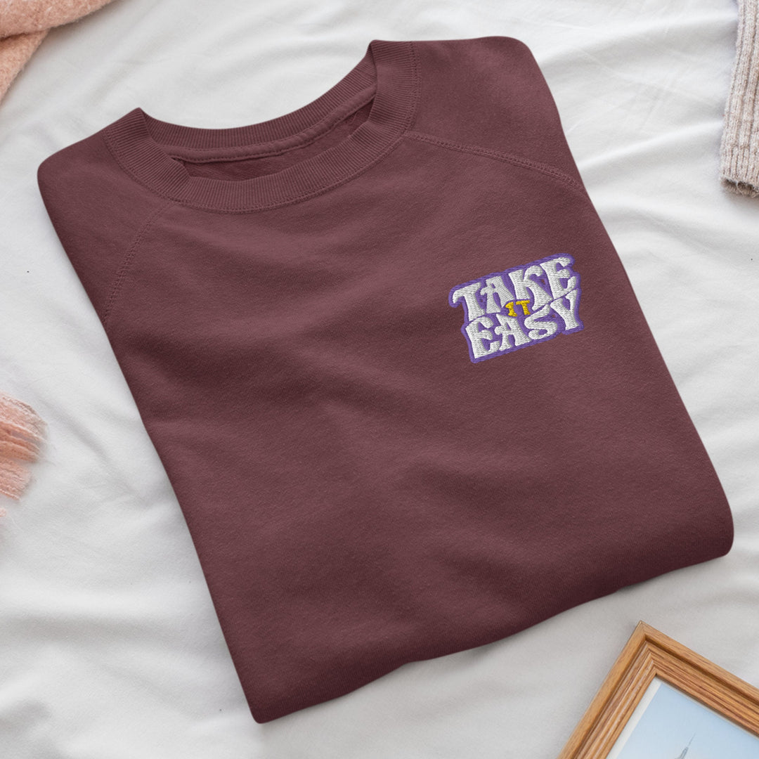 a t - shirt that says take easy on it