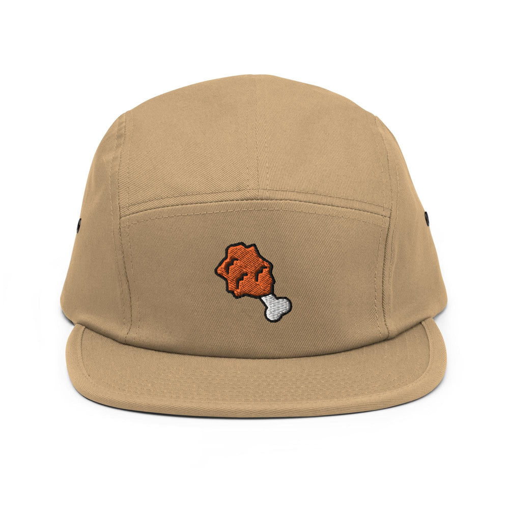 a brown hat with a picture of a dog on it
