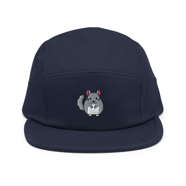 a blue hat with a picture of a mouse on it