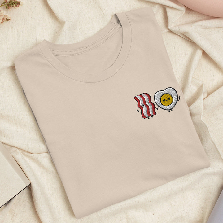 Bacon & Egg Friends Embroidered T-shirt