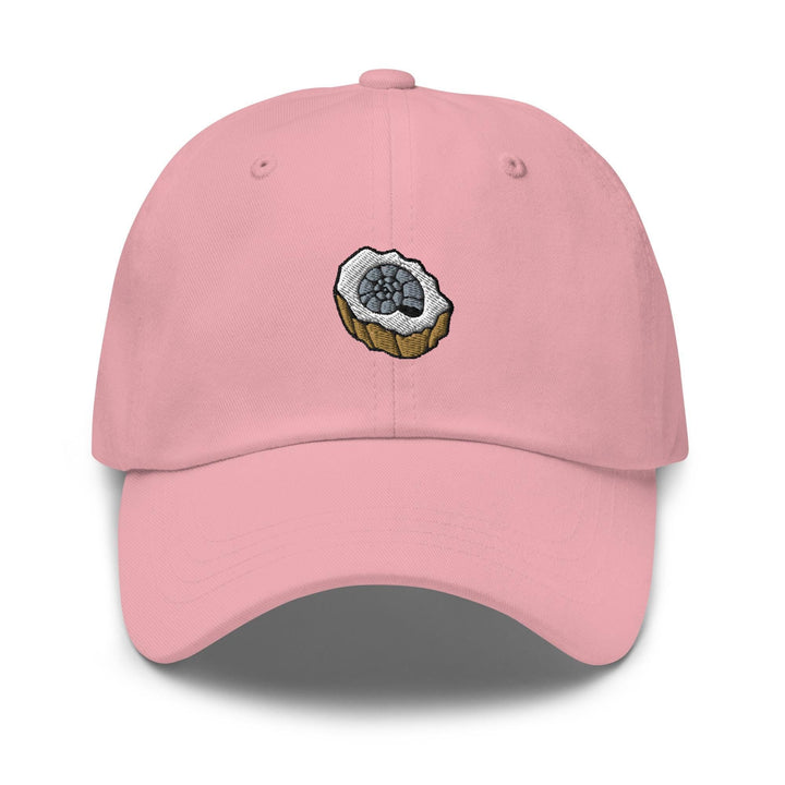 a pink hat with a sushi on it