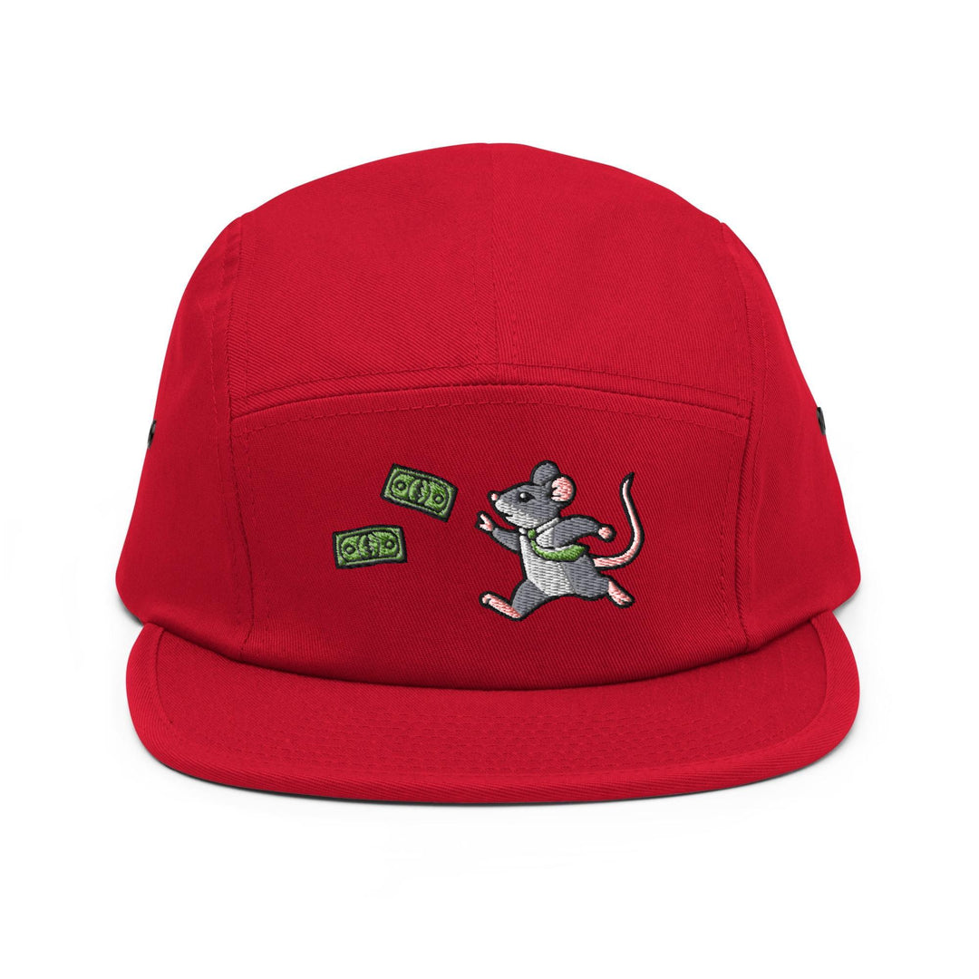 a red hat with a cartoon mouse on it