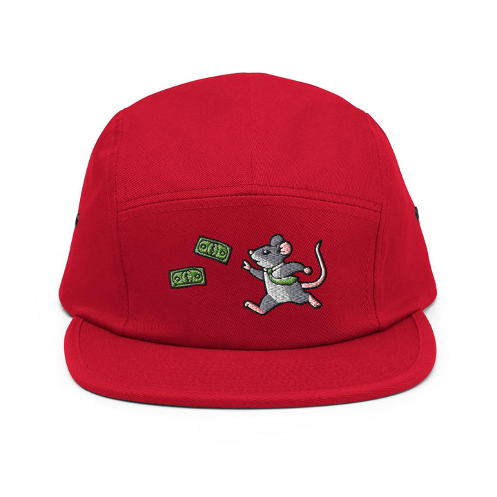 a red hat with a cartoon mouse on it