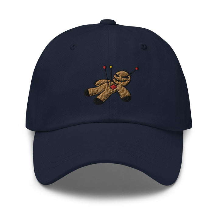 a baseball cap with a teddy bear embroidered on it