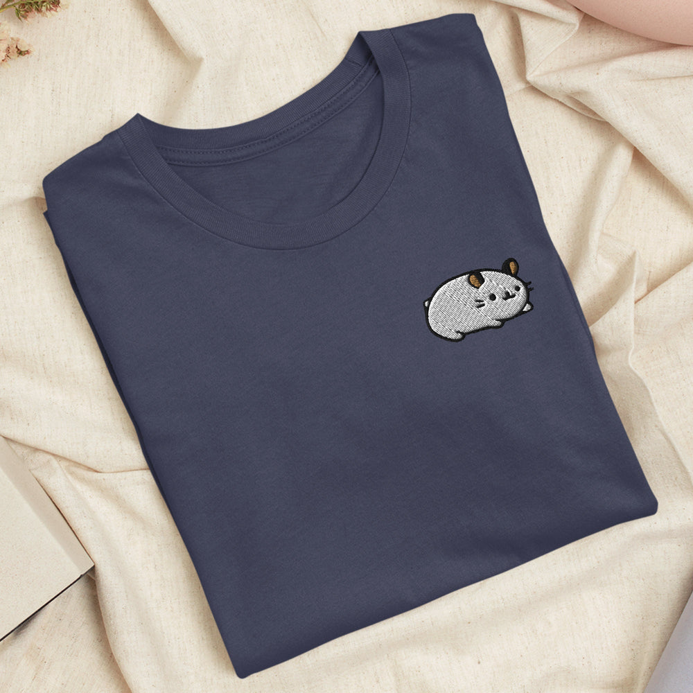a t - shirt with a panda bear embroidered on it