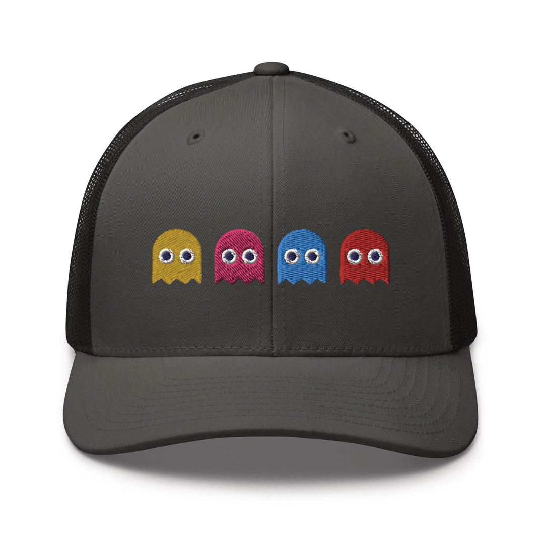Colorful Retro Arcade Game Ghost Trucker Cap