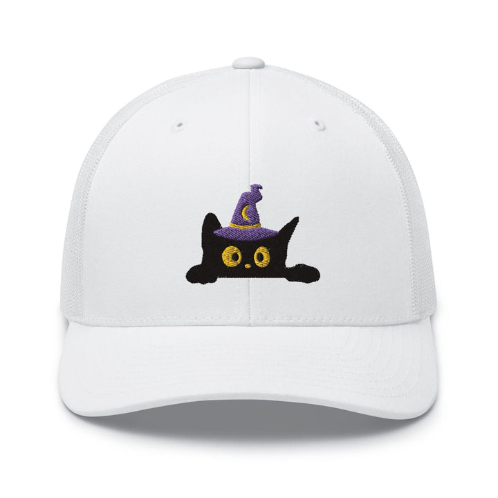 Halloween Witch Cat Trucker Cap