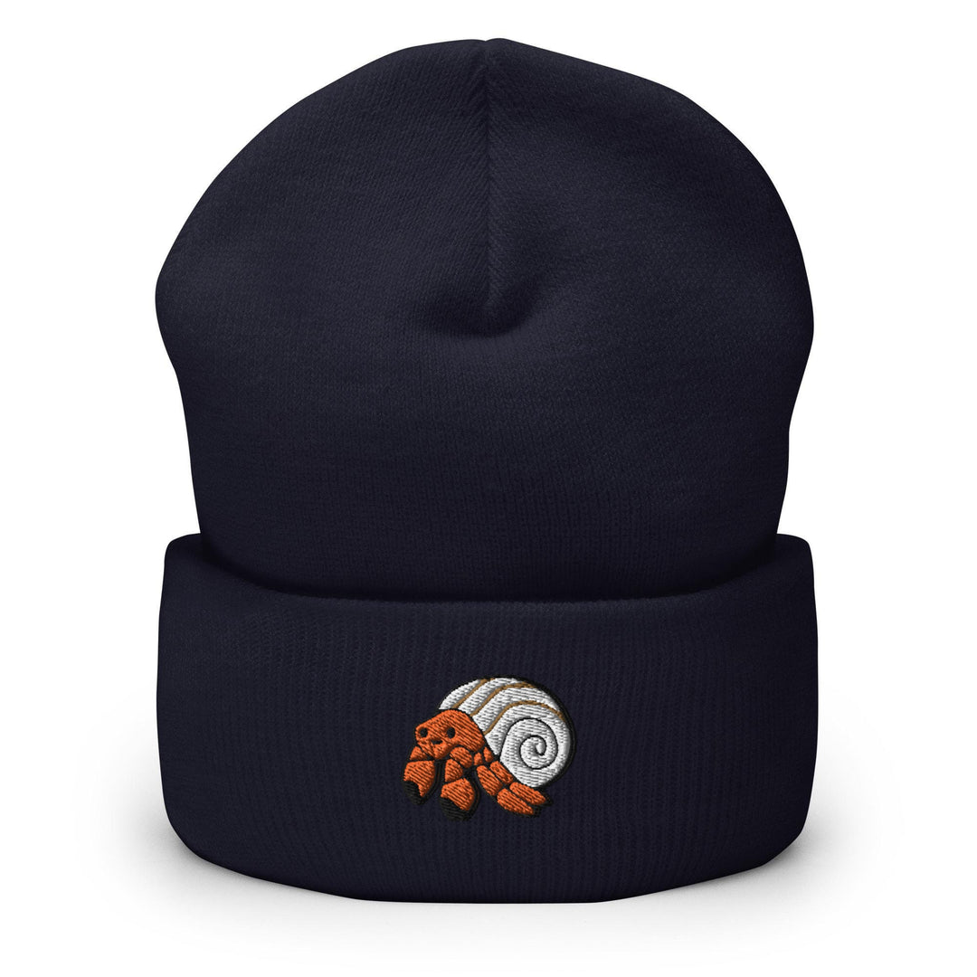 a beanie hat with a picture of a snail on it