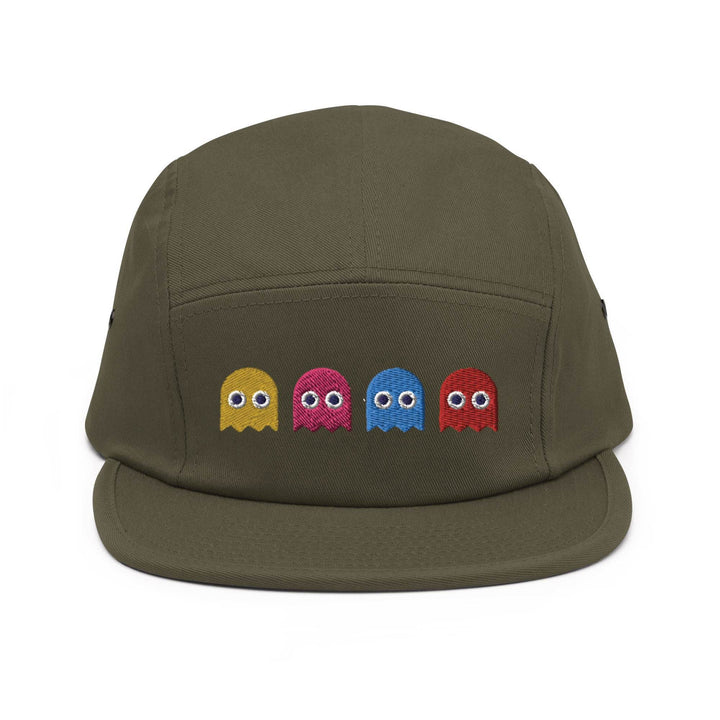 Colorful Retro Arcade Game Ghost 5 Panel Camper Cap