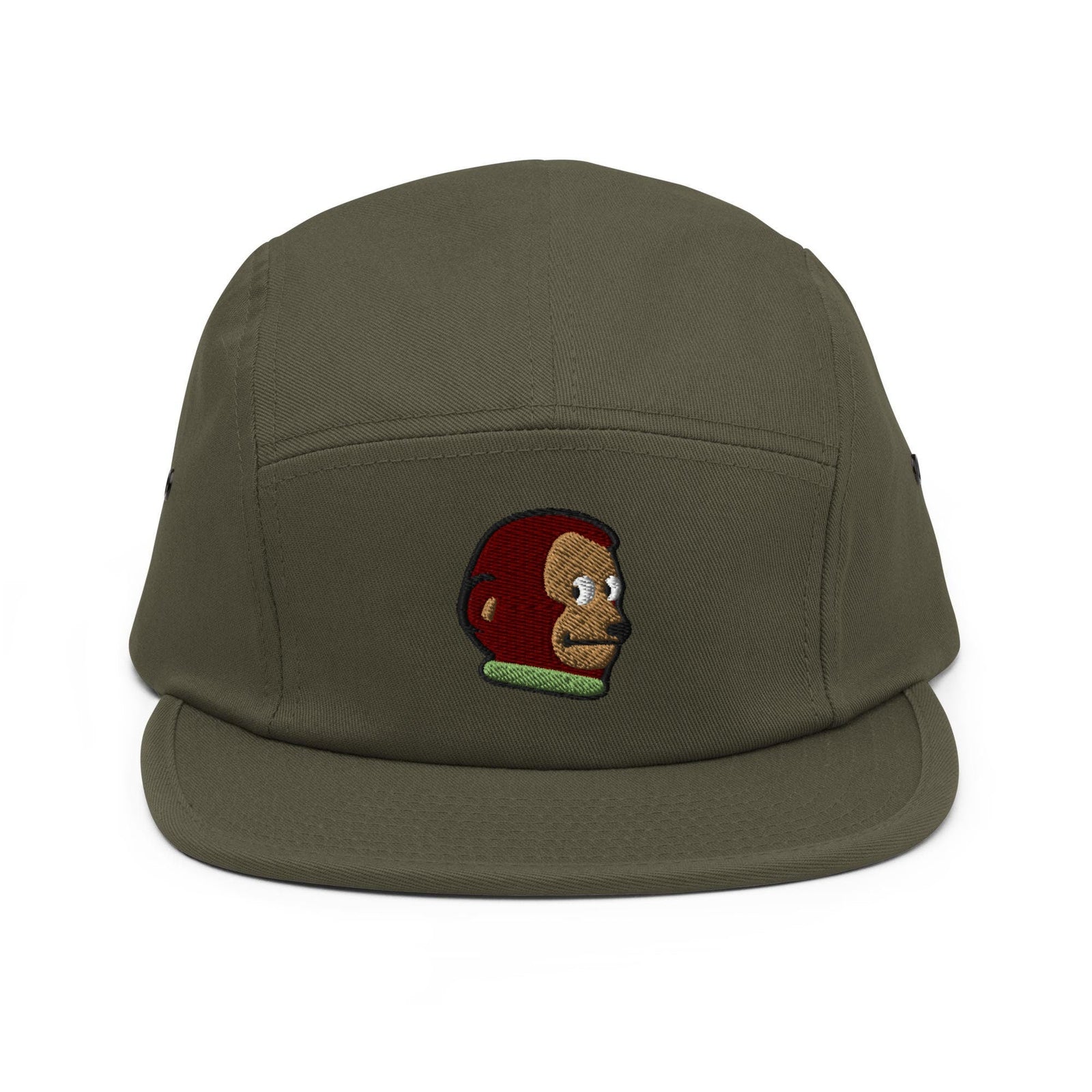 Awkward Side Eye Monkey 5 Panel Camper Cap