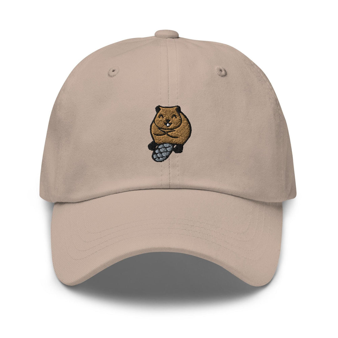 a baseball cap with a bear embroidered on the front