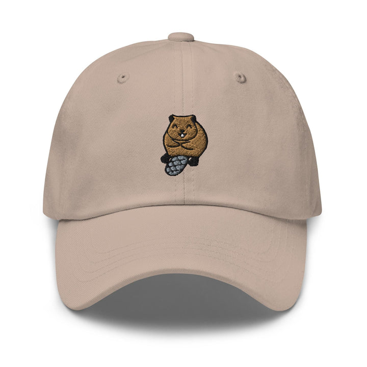a baseball cap with a bear embroidered on the front