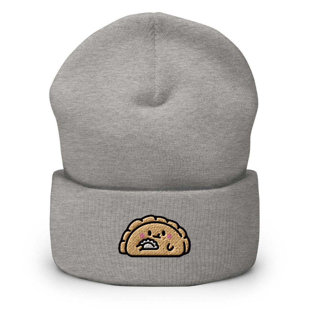 a grey beanie with an emo emo emo emo emo