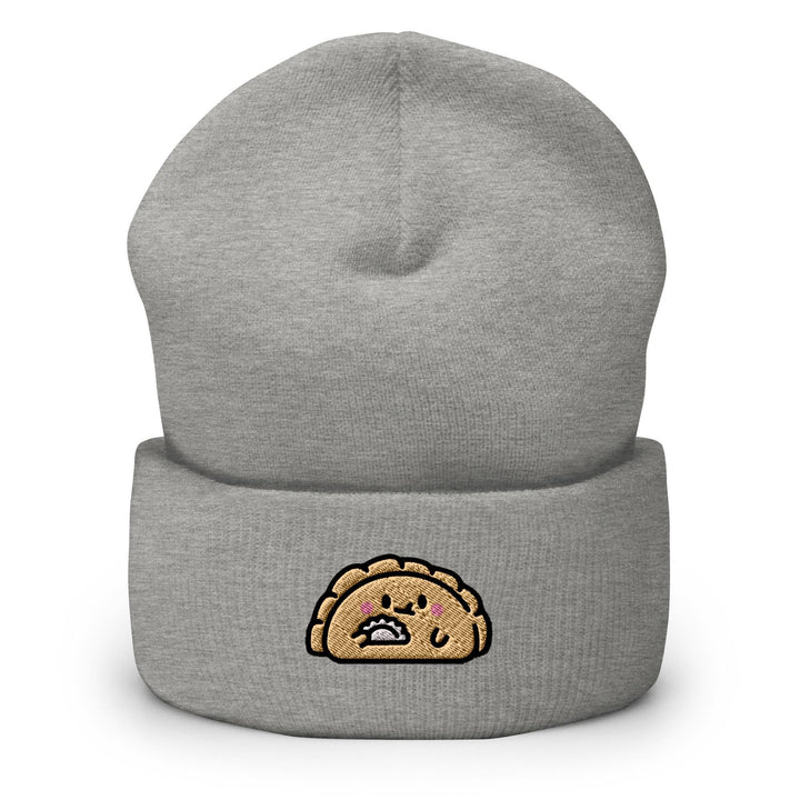 a grey beanie with an emo emo emo emo emo
