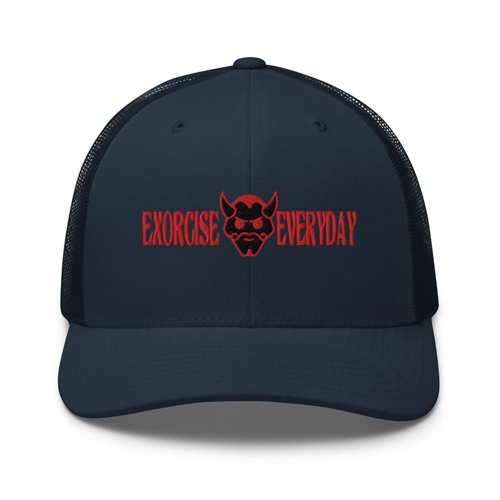 a trucker hat with the words exercise everyday on it