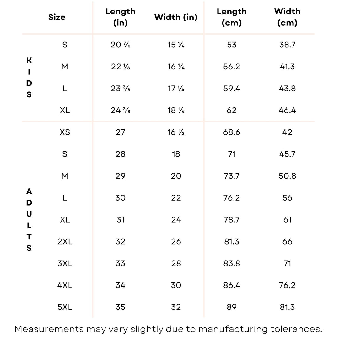 a table with measurements for different sizes of shoes