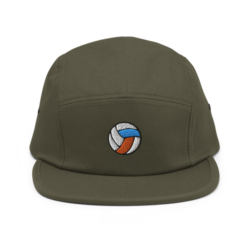 a green hat with a volleyball ball embroidered on it