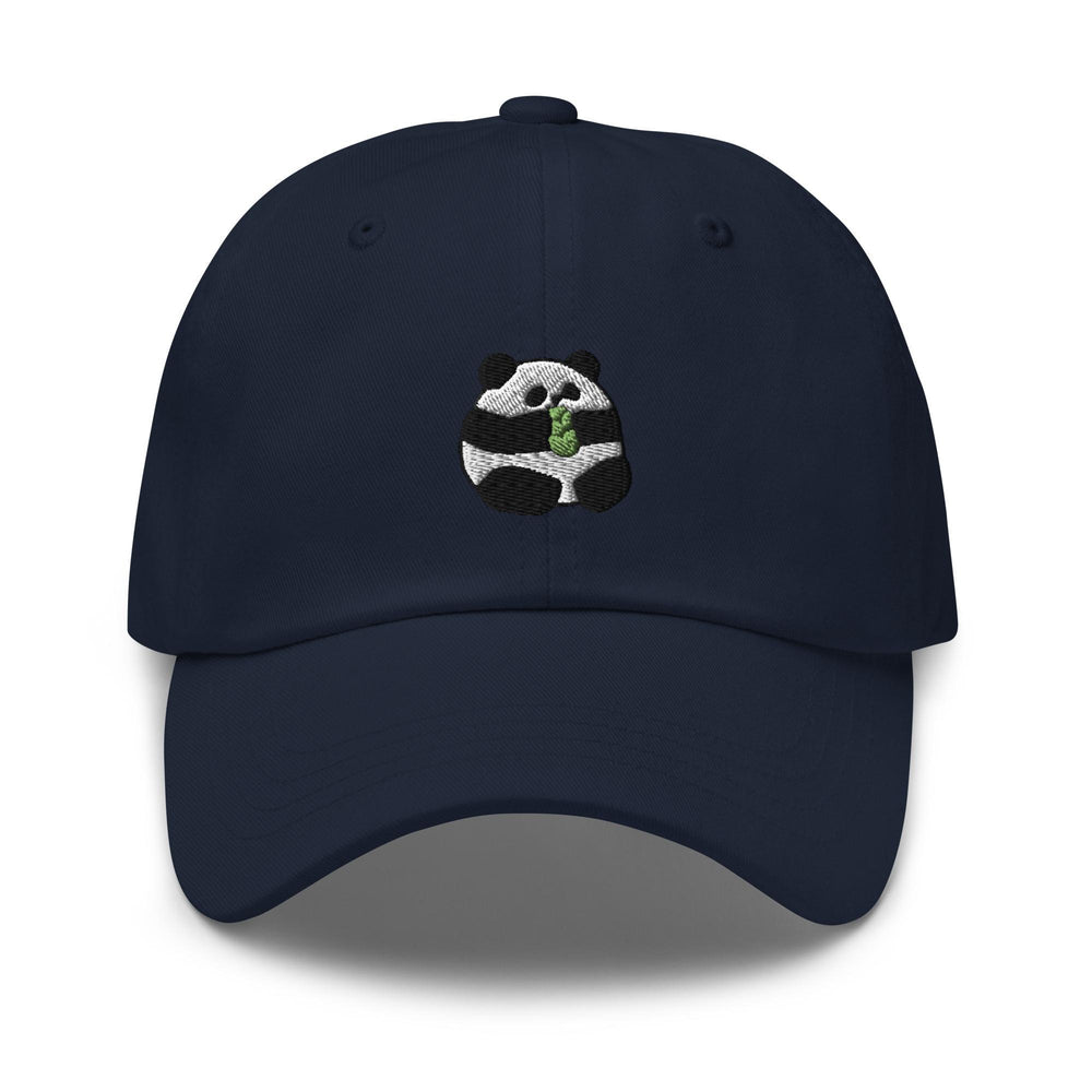a baseball cap with a panda bear on it