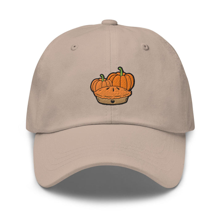 a baseball cap with a picture of a pumpkin in a basket