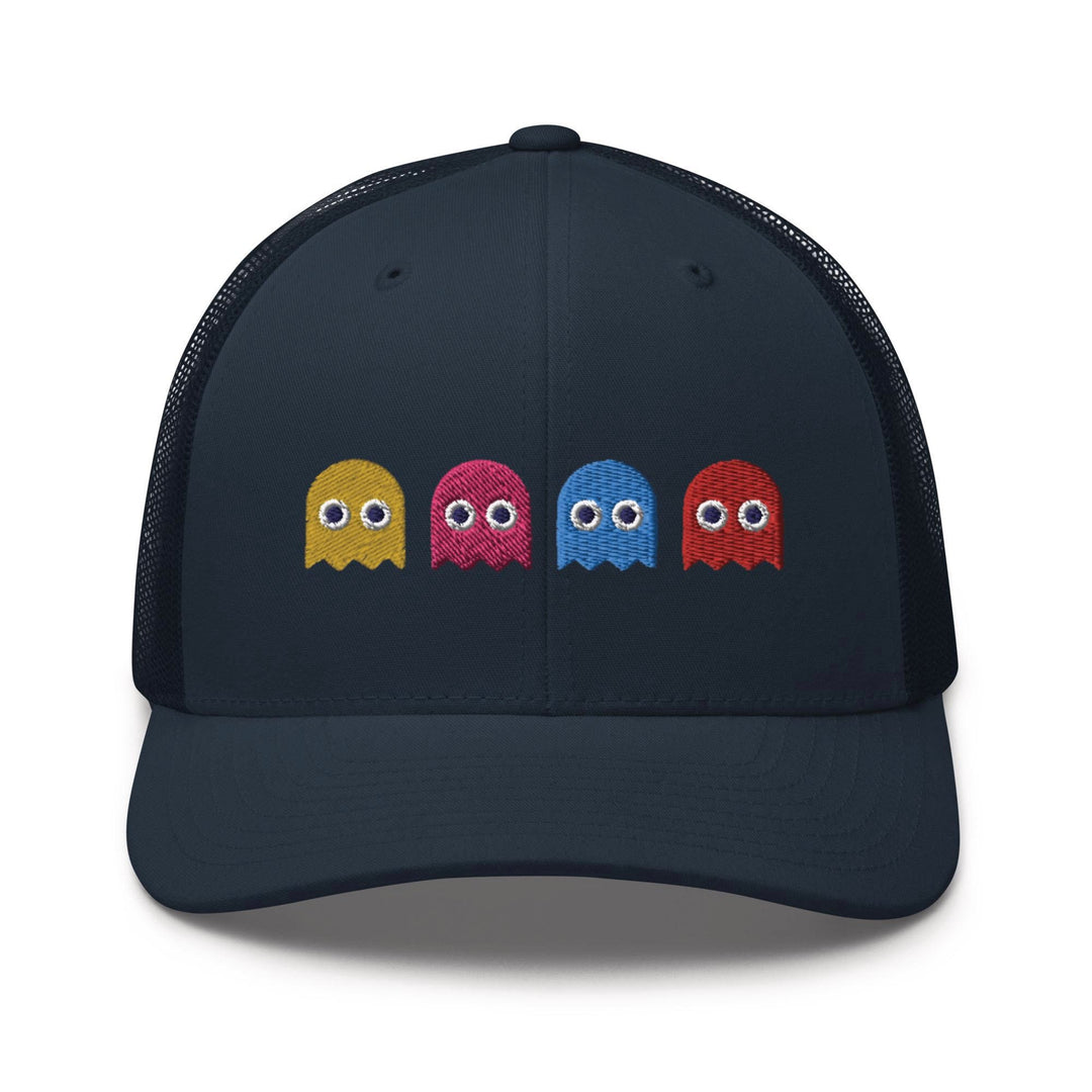 Colorful Retro Arcade Game Ghost Trucker Cap