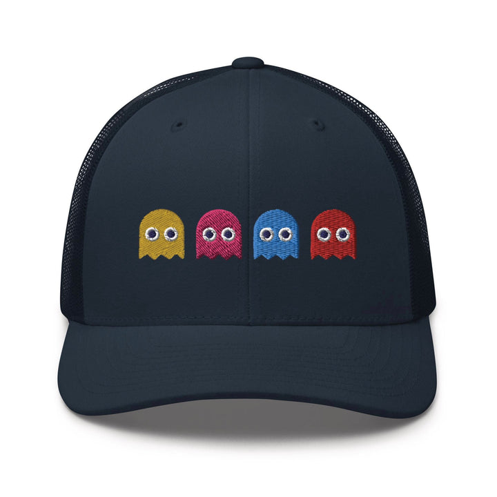 Colorful Retro Arcade Game Ghost Trucker Cap