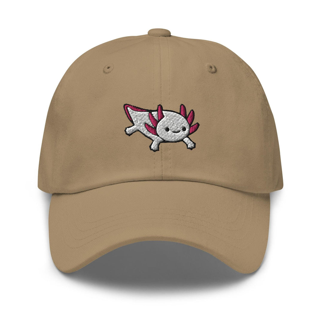a tan hat with a cartoon character on it