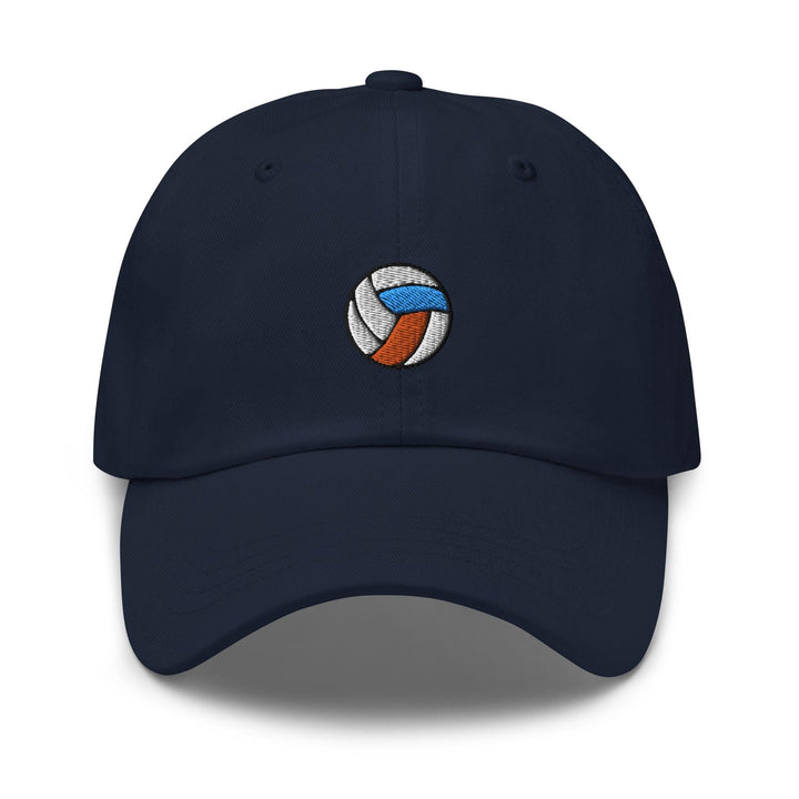 a blue hat with a volleyball ball embroidered on it