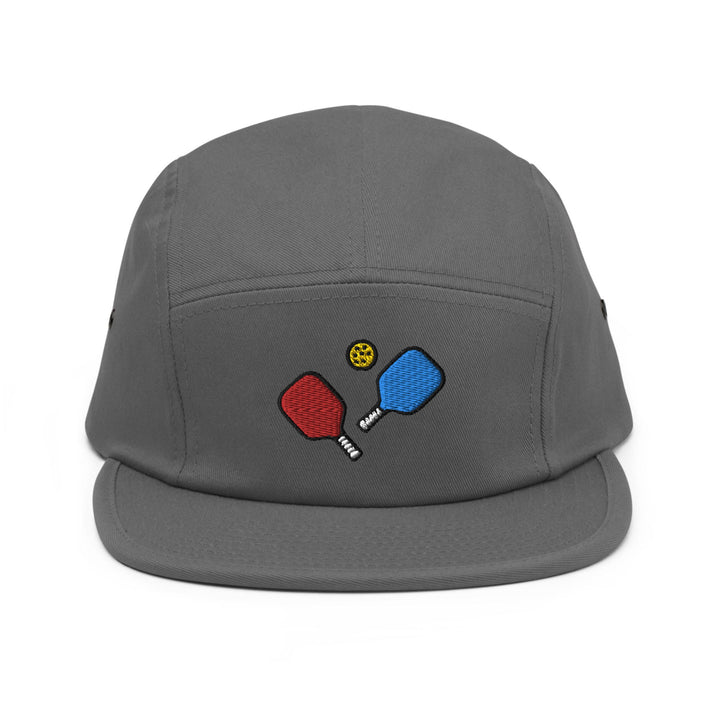 a gray hat with two ping pong paddles on it