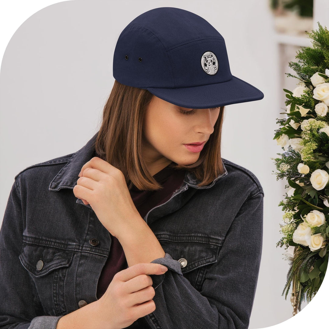 Awkward Side Eye Monkey 5 Panel Camper Cap