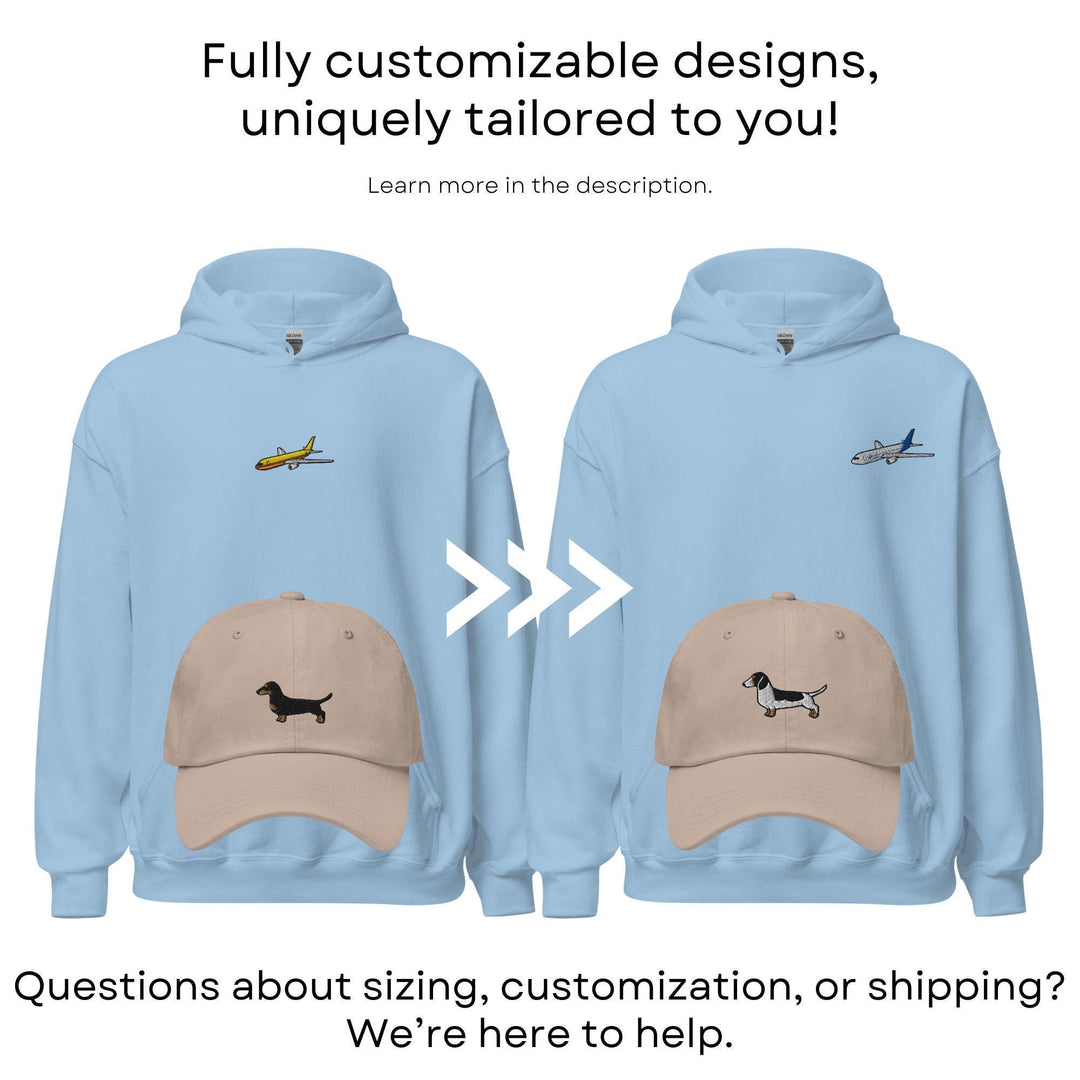 a blue hoodie with a picture of a dog on it