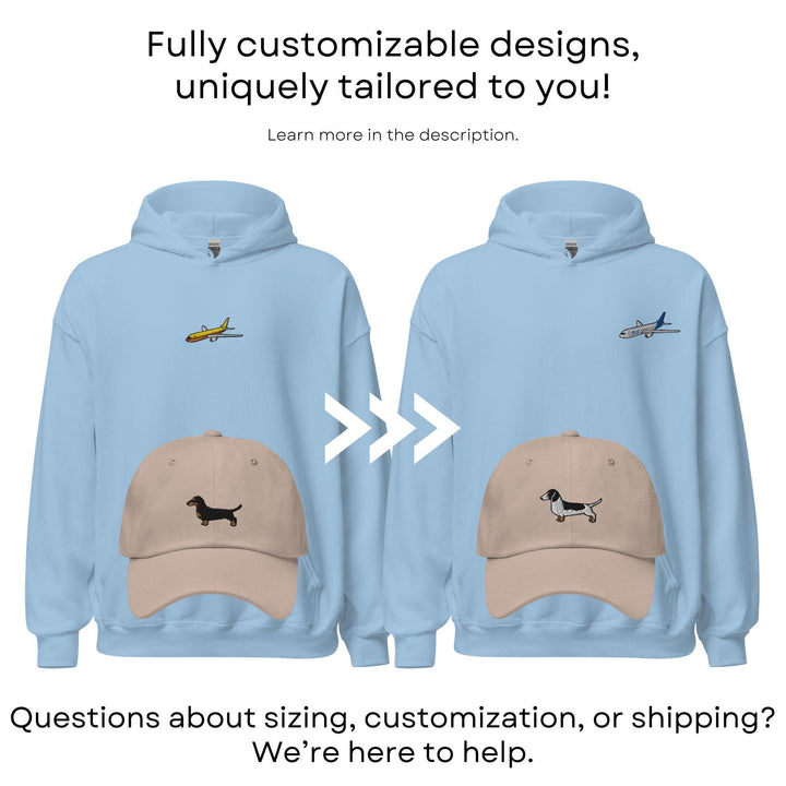 a blue hoodie with a picture of a dog on it